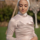 Body-Rose Satin Soiree Dress with Extension