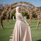 Body-Rose Satin Soiree Dress with Extension