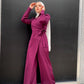 Magenta Classic Wrap Jumpsuit
