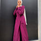 Magenta Classic Wrap Jumpsuit