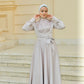 Champagne Satin Soiree Dress