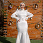 Off-white Mermaid Satin Soiree Dress