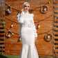 Off-white Mermaid Satin Soiree Dress