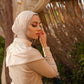 Beige Satin Soiree Dress