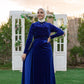 Dark Blue Velvet Soiree Dress