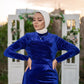 Dark Blue Velvet Soiree Dress