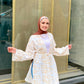 Off-white Patterned Linen Summer Kimono