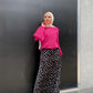 Hot-pink Summer Blouse with Puffy Sleeves