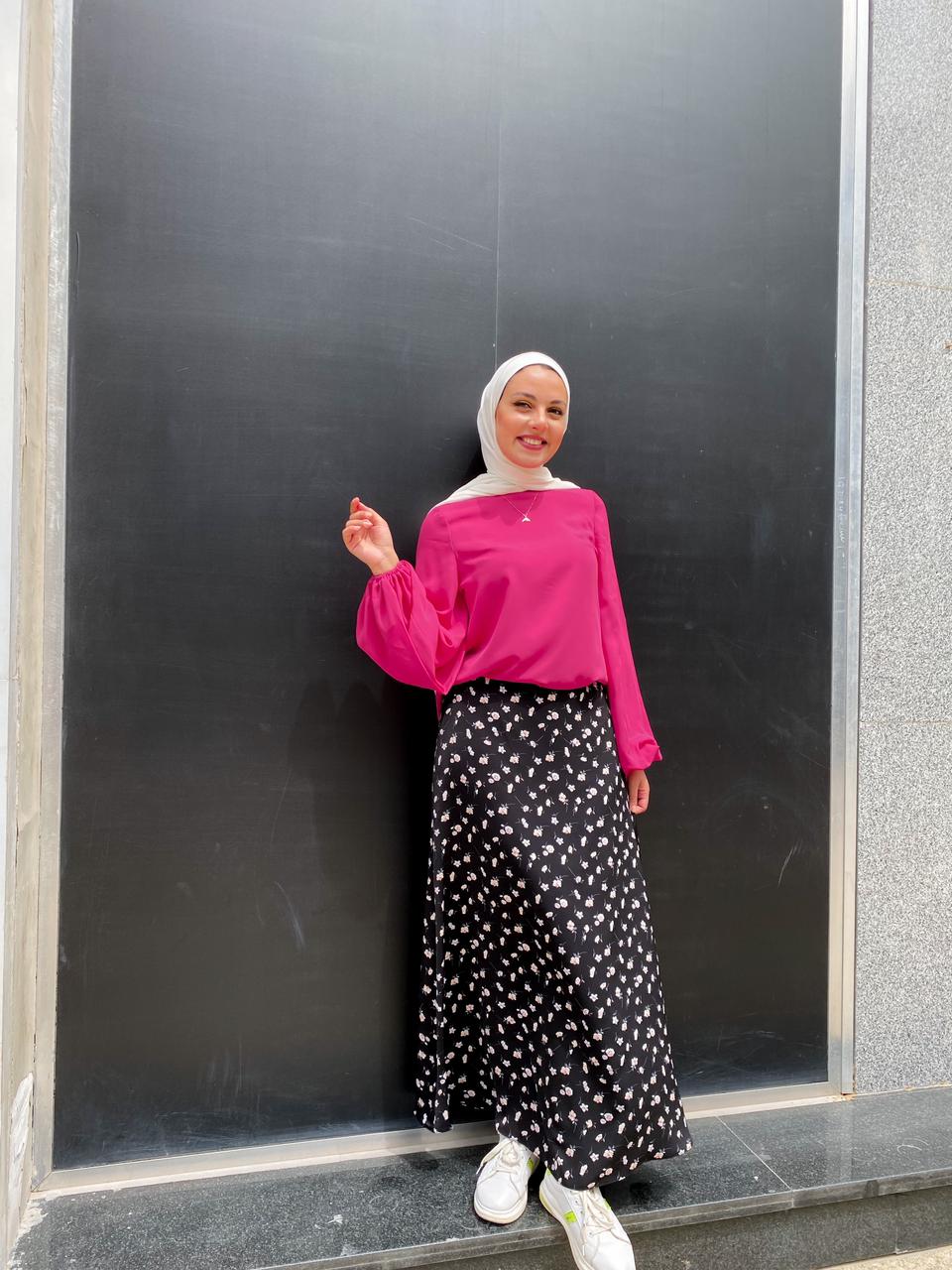 Floral Black Summer Skirt