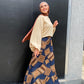 Beige Summer Blouse with Puffy Sleeves