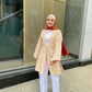 Beige Patterned Linen Summer Kimono