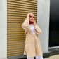 Beige Patterned Linen Summer Kimono