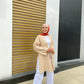 Beige Patterned Linen Summer Kimono