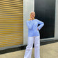 Baby-blue Striped Summer Blouse