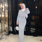 Shiny Baby-blue Wrap Soiree Dress