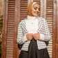 White Patterned Short Winter Blazer
