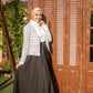 White Patterned Short Winter Blazer
