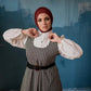 Black N White Patterned Winter Dress