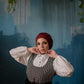 Black N White Patterned Winter Dress