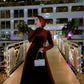 Maroon Velvet Soiree Dress