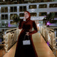 Maroon Velvet Soiree Dress