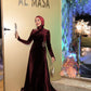 Maroon Velvet Soiree Dress