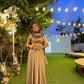 Gold Satin Soiree Dress