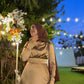 Gold Satin Soiree Dress