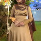 Gold Satin Soiree Dress
