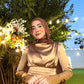 Gold Satin Soiree Dress