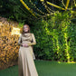 Gold Satin Soiree Dress