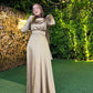 Gold Satin Soiree Dress