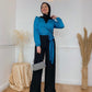 Turquoise Wrap Satin Blouse