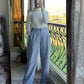 Light Gray Wide Suit Pants
