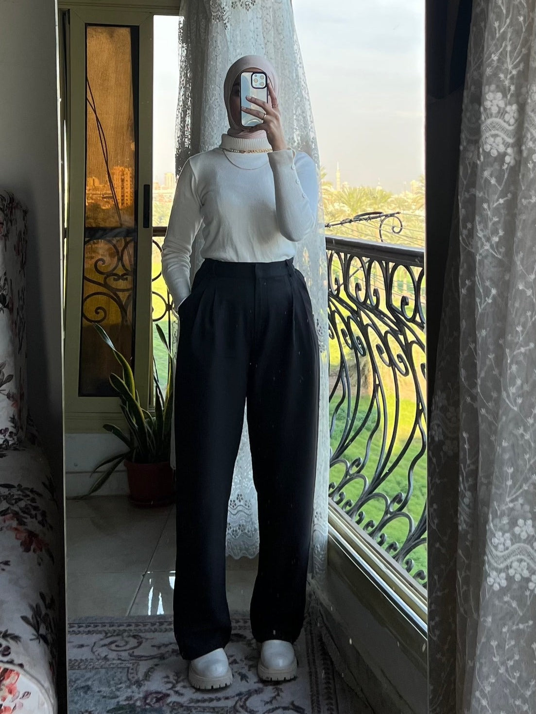 Black Wide Suit Pants