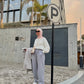 Light Gray Wide Suit Pants