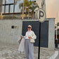 Light Gray Wide Suit Pants