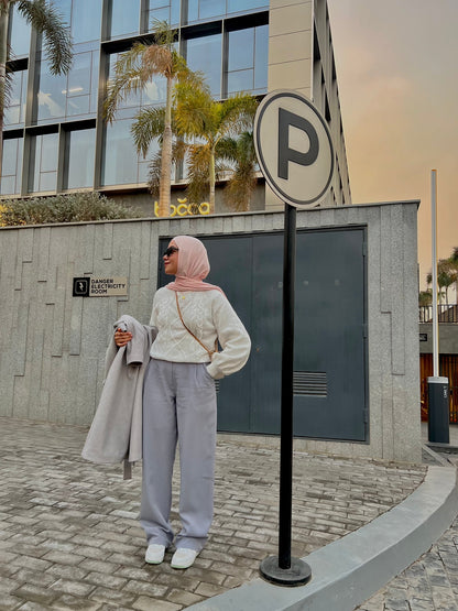 Light Gray Wide Suit Pants