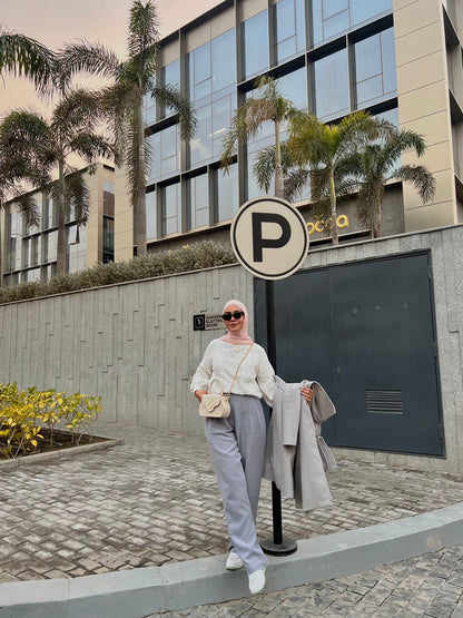 Light Gray Wide Suit Pants