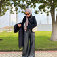 Black Leather Wide Pants