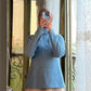 Dark Baby-blue High Neck Winter Basic Pullover