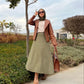 Olive Green Cloche Chamois Winter Skirt