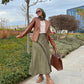 Olive Green Cloche Chamois Winter Skirt