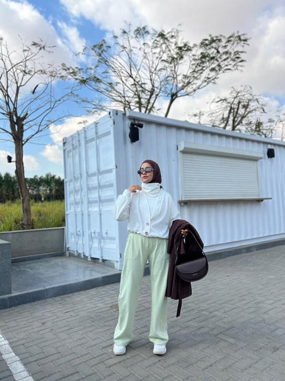 Lemon Green Wide Suit Pants