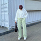 Lemon Green Wide Suit Pants