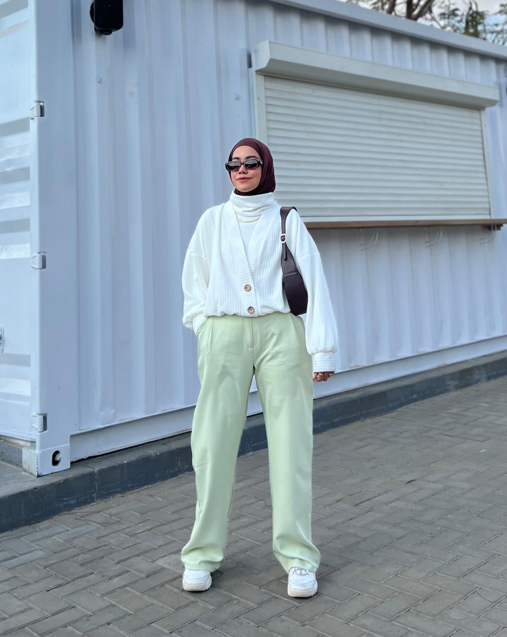 Lemon Green Wide Suit Pants