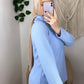 Baby-blue High Neck Winter Basic Pullover
