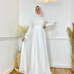 Off-white Flowered Chiffon Soiree Dress