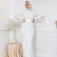 Off-white Classic Embroidered Soiree Dress