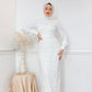 Off-white Classic Embroidered Soiree Dress